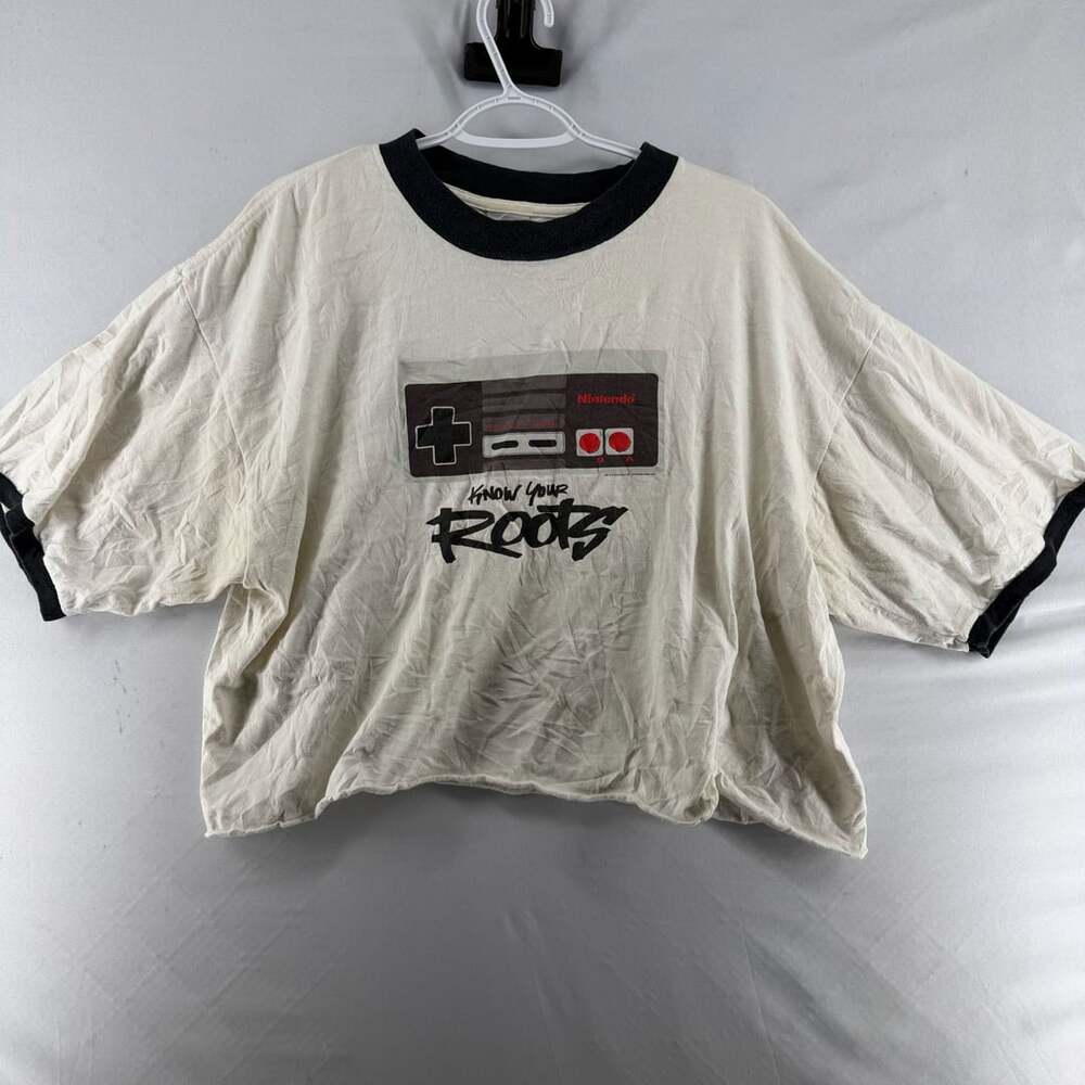 1548 Nintendo Know Your Roots NES Ringer T-Shirt XL Cropped